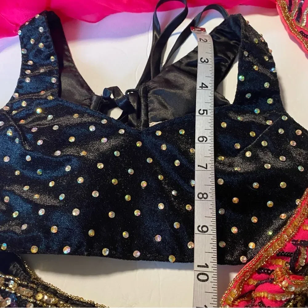 Glamour solo custom dance costume black hot pink Indian Bollywood hot pink LC